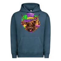 Pigment Midnight Navy highland cow mardi gras Urban Hoodie - JahusDesignShop