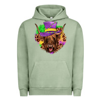 Pigment Oil Green highland cow mardi gras Urban Hoodie - JahusDesignShop