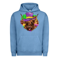 Pigment Pebble Blue highland cow mardi gras Urban Hoodie - JahusDesignShop