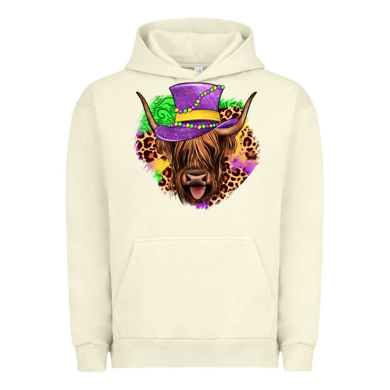 Highland Cow Mardi Gras Urban Hoodie by JahusDesignShop | Teevron