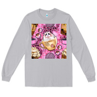 Moon Dust cat coffee cups and paw with leopard and glitter seamless pattern bbs Long Sleeve Tee - BundleAndBundleShop