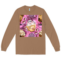 Toasted Coconut cat coffee cups and paw with leopard and glitter seamless pattern bbs Long Sleeve Tee - BundleAndBundleShop