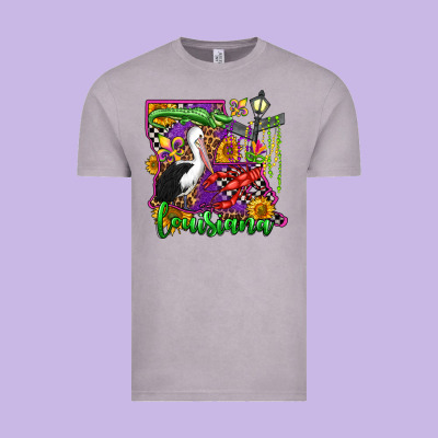 Louisiana Vintage Tee Designed By Oliviacreatesart
