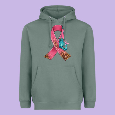 Cancer Ribbon And Boxing Gloves Heavyweight Hoodie Designed By Adodesignshop