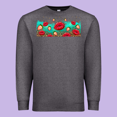 Lips And Strawberries Premium Sweatshirt Designed By Adodesignshop