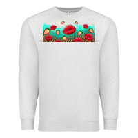 Oatmeal Heather lips and strawberries Premium Sweatshirt - AdoDesignShop
