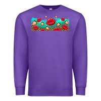 Purple lips and strawberries Premium Sweatshirt - AdoDesignShop