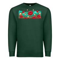 Sports Green lips and strawberries Premium Sweatshirt - AdoDesignShop