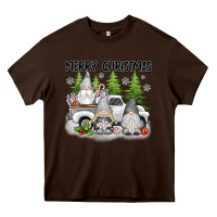 Chocolate Brown merry christmas gnomes Heavy Core Tee - texasbilliewilder