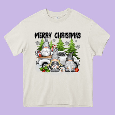 Merry Christmas Gnomes Heavy Core Tee Designed By Texasbilliewilder