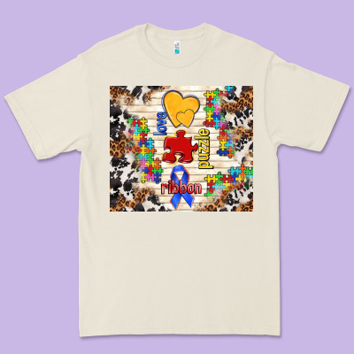 Love Puzzle Ribbon Premium Tee Designed By Tumblerdesignbyshophia