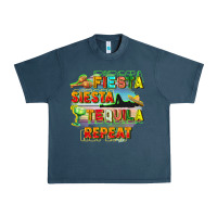 Midnight Navy Fiesta siesta tequila repeat Urban Heavy Tee - FaDigitalArtStudio