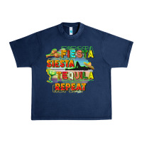 Navy Fiesta siesta tequila repeat Urban Heavy Tee - FaDigitalArtStudio