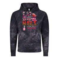 Cloud Black eat sleep nails repeat bbs Vintage Hoodie - BundleAndBundleShop