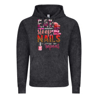 Vintage Black eat sleep nails repeat bbs Vintage Hoodie - BundleAndBundleShop