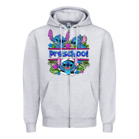Heather Grey preview flower stitch blue preschool Zipper Hoodie - AdoDesignShop