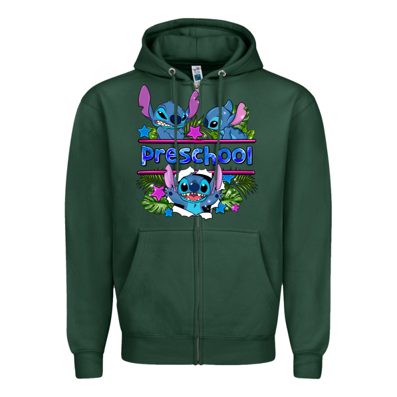 Preview Flower Stitch Blue Preschool Zipper Hoodie by AdoDesignShop | Teevron