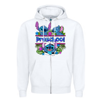 White preview flower stitch blue preschool Zipper Hoodie - AdoDesignShop