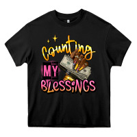 Black counting my blessings afro hands Heavy Core Tee - RanaPortraitStore