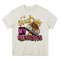 Cream counting my blessings afro hands Heavy Core Tee - RanaPortraitStore