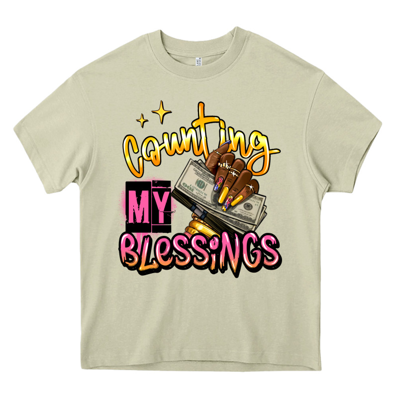Counting My Blessings Afro Hands Heavy Core Tee by RanaPortraitStore | Teevron