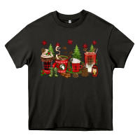 Asphalt Christmas coffee cups Heavy Core Tee - texasbilliewilder
