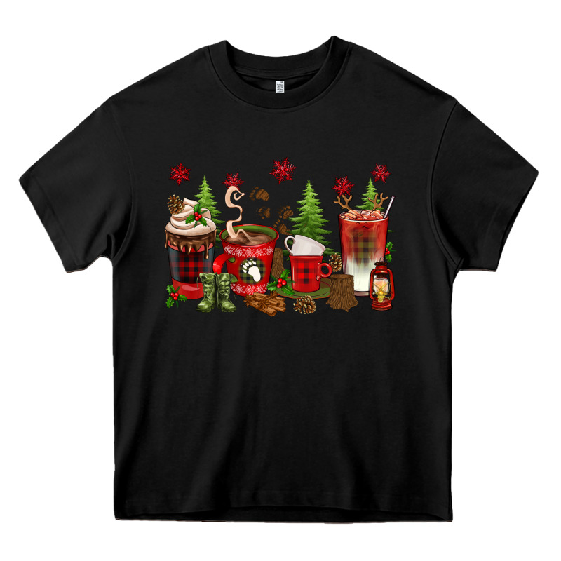 Christmas Coffee Cups Heavy Core Tee by texasbilliewilder | Teevron