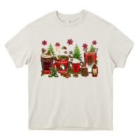 Cream Christmas coffee cups Heavy Core Tee - texasbilliewilder