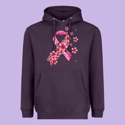 Pink Cancer Ribbon Heavyweight Hoodie Designed By Adodesignshop