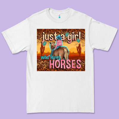 Just A Girl Who Loves Horses Premium Tee Designed By Tumblerdesignbyshophia