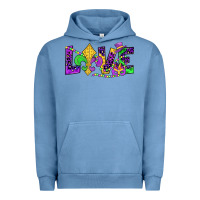 Pigment Pebble Blue mardi gras love Urban Hoodie - JahusDesignShop