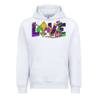 White mardi gras love Urban Hoodie - JahusDesignShop