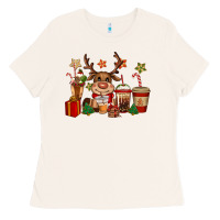 Bone reindeer coffe cups christmas Ladies Tee - CowGirlArtShop
