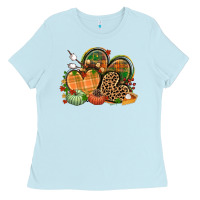 Baby Blue fall heart Ladies Tee - CowGirlArtShop