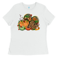 White fall heart Ladies Tee - CowGirlArtShop