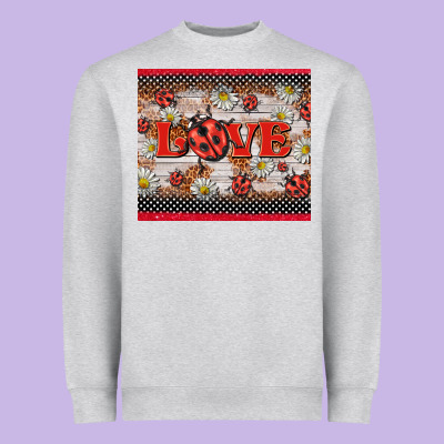 Love Ladybug Heavyweight Sweatshirt Designed By Barkaloodesign