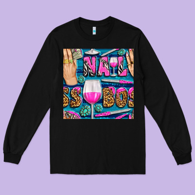 Nail Boss Money Hand And Wine With Gemstone Leopard And Zebra Seamless Long Sleeve Tee Designed By Bundleandbundleshop