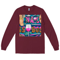 Burgundy nail boss money hand and wine with gemstone leopard and zebra seamless Long Sleeve Tee - BundleAndBundleShop