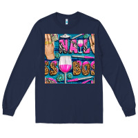 Navy nail boss money hand and wine with gemstone leopard and zebra seamless Long Sleeve Tee - BundleAndBundleShop