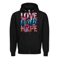 Black love faith hope with cancer ribbon  ado Zipper Hoodie - AdoDesignShop