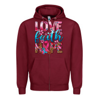 Burgundy love faith hope with cancer ribbon  ado Zipper Hoodie - AdoDesignShop