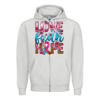 Dove Grey love faith hope with cancer ribbon  ado Zipper Hoodie - AdoDesignShop