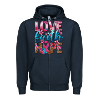 Navy love faith hope with cancer ribbon  ado Zipper Hoodie - AdoDesignShop