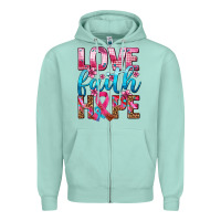 Seafoam love faith hope with cancer ribbon  ado Zipper Hoodie - AdoDesignShop