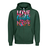 Sports Green love faith hope with cancer ribbon  ado Zipper Hoodie - AdoDesignShop