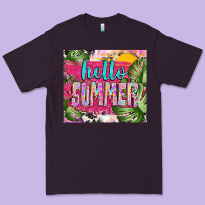 Hello Summer With Cowhide Premium Tee Designed By Tumblerdesignbyshophia