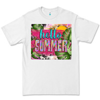 White hello summer with cowhide Premium Tee - TumblerDesignByShophia