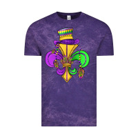 Cloud Purple fleur de lis Vintage Tee - OliviaCreatesArt