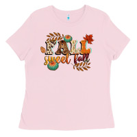 Bubblegum Pink fall sweet fall Ladies Tee - CowGirlArtShop
