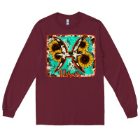 Burgundy pisces turquoise cowhide Long Sleeve Tee - RanaPortraitStore